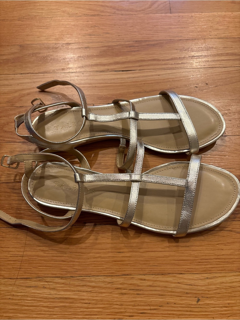 Talbots Metallic Wedge Gladiator Sandals SZ 9.5 - Picture 4 of 5